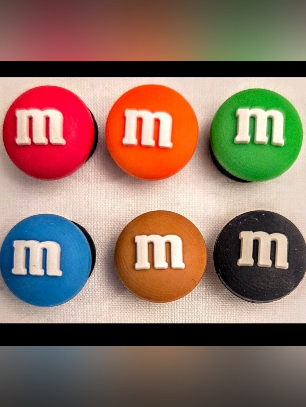 M&M Chocolate Candy Color Croc Shoe 6 Charms Jibbitz Style Kid Adults